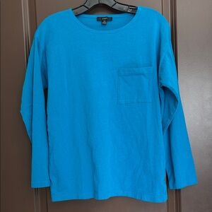 J.Crew Bright Blue Long Sleeve Pocket Tee XS | Like New